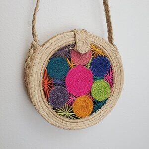 Unbranded round woven summer crossbody bag